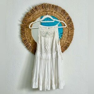 Free People Emily White Crochet Backless Dress